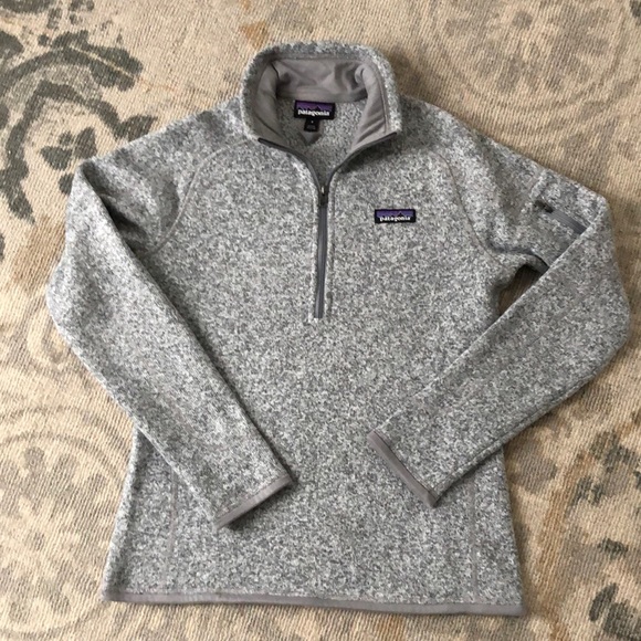 Patagonia | Women's Better Sweater 1/4 Zip Pullover | heathered grey/white | sm - Picture 2 of 7